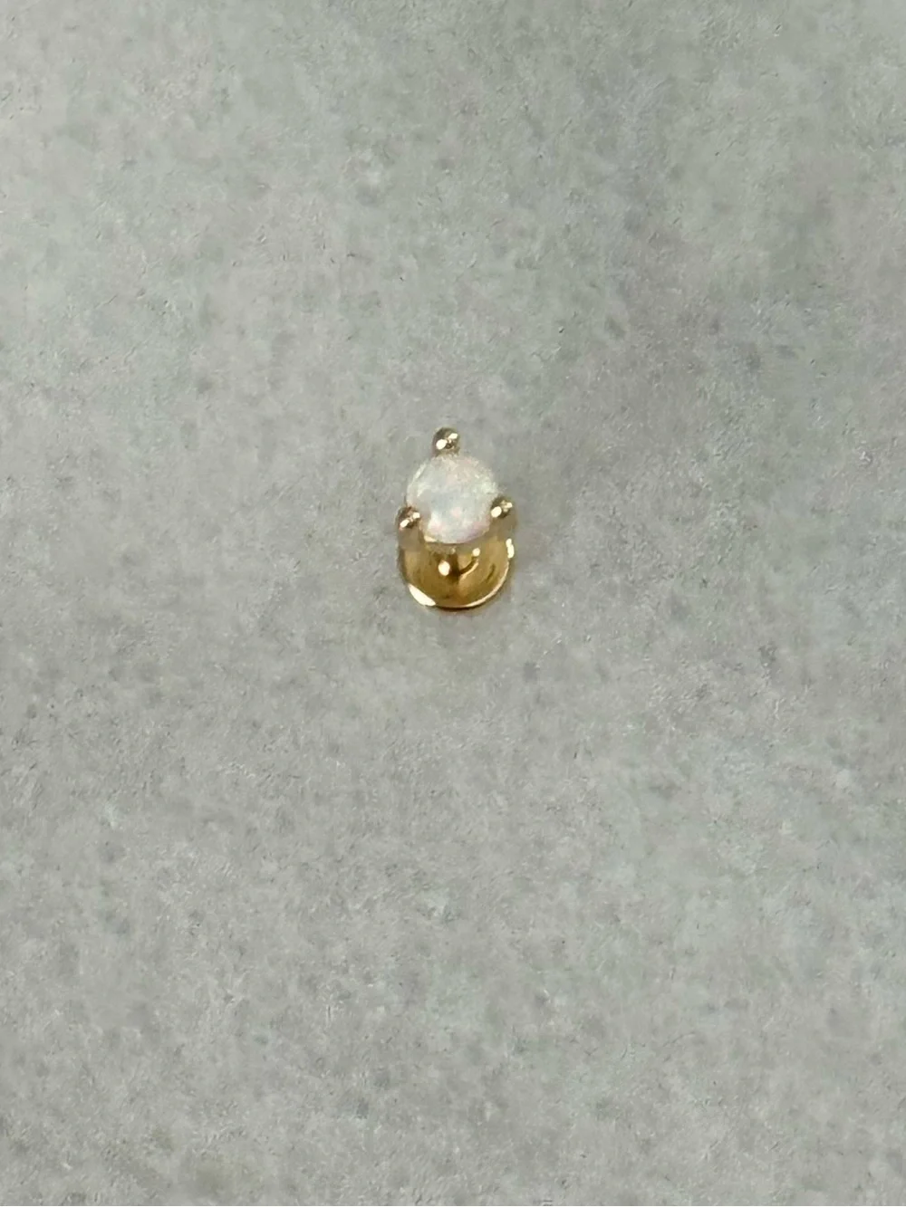 Gold Opal Round Small Cartilage Earring   Brand New  Gold Plated Sterling Silver
